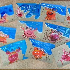 Занятие по рисованию в старшей группе «Краб у моря»
